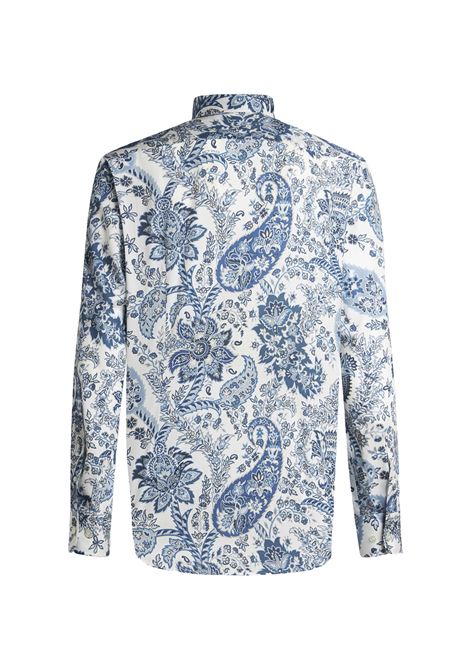 ETRO Camicia Paisley Floreale Blu Navy - ETRO