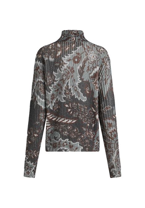 ETRO Dolcevita In Lana Blu Con Motivo Paisley - ETRO