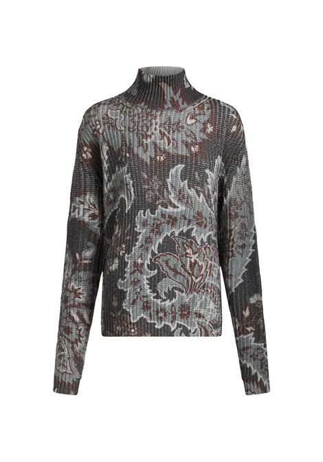 ETRO Dolcevita In Lana Blu Con Motivo Paisley - ETRO