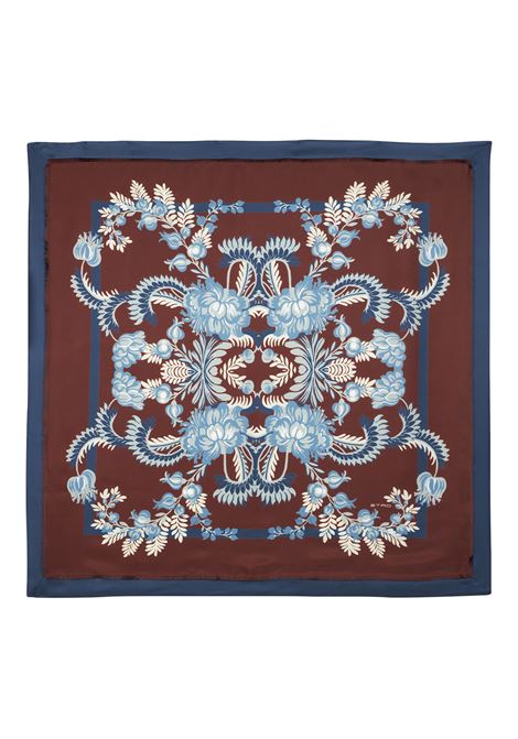 ETRO Foulard In Seta Stampata Bordeaux - ETRO
