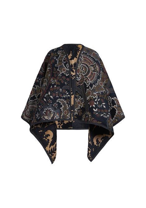 ETRO Mantella Reversibile In Jacquard Blu - ETRO