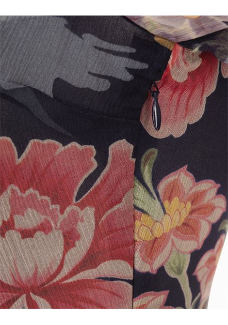 ETRO Maxi Abito In Seta Stampata Blu Navy - ETRO