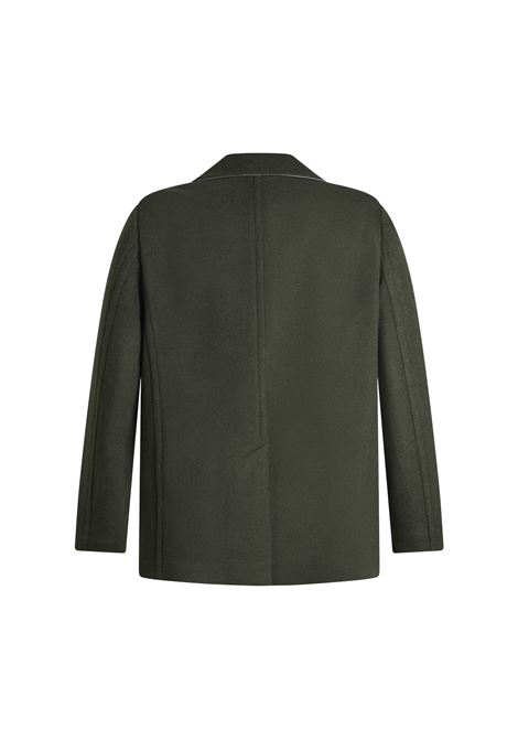 ETRO Peacoat In Lana E Cashmere Verde Scuro - ETRO