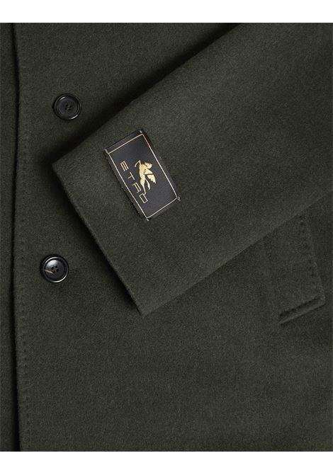 ETRO Peacoat In Lana E Cashmere Verde Scuro - ETRO