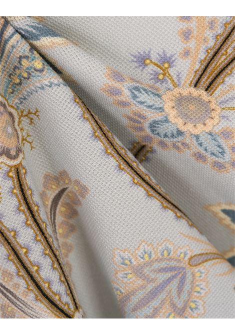 ETRO Polo Azzurra Con Stampa Floreale - ETRO