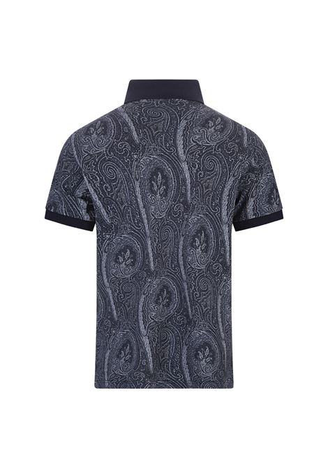 ETRO Polo Blu Navy Con Stampa Paisley - ETRO
