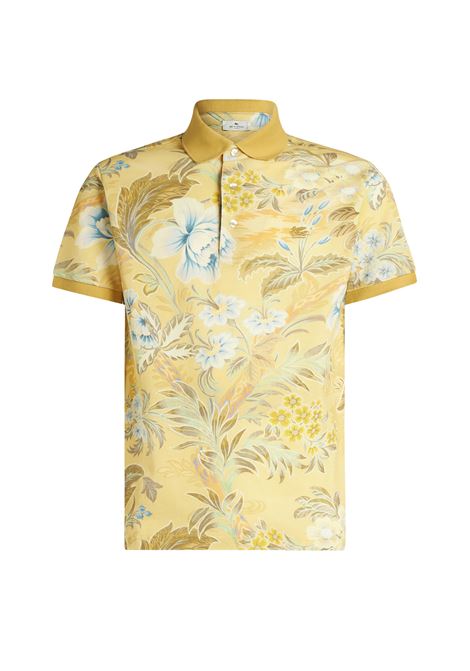 ETRO Polo Gialla In Cotone Stampato - ETRO