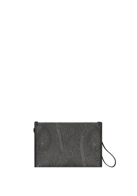 ETRO Pouch Grande Paisley Nero Con Pegaso - ETRO