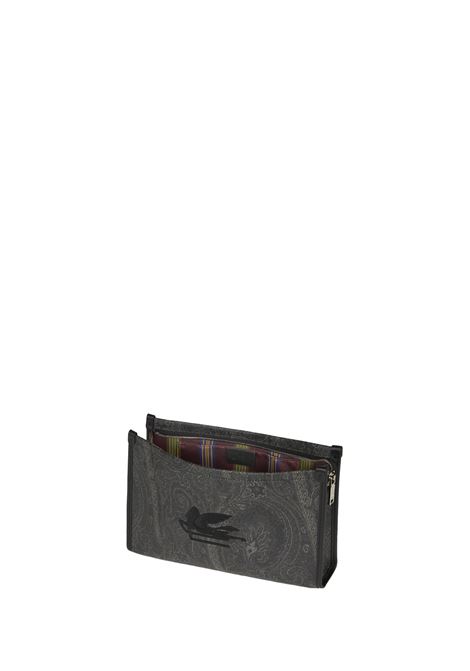 ETRO Pouch Grande Paisley Nero Con Pegaso - ETRO