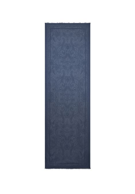 ETRO Sciarpa In Misto Cashmere Blu Stampato - ETRO