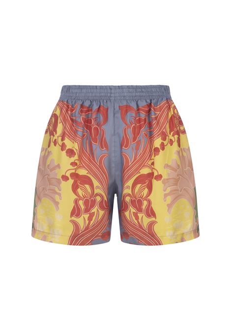 ETRO Shorts Gialli In Seta Stampata - ETRO