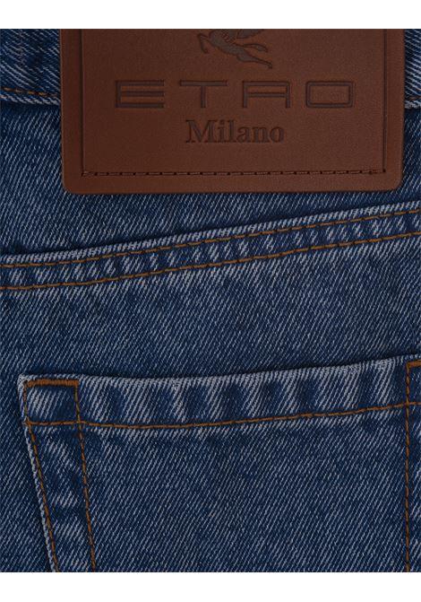 ETRO Shorts In Denim Blu A Vita Alta - ETRO