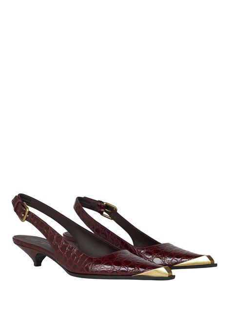ETRO Sling-Back In Pelle Stampata Bordeaux - ETRO