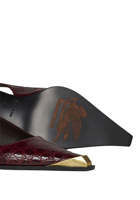 ETRO Sling-Back In Pelle Stampata Bordeaux - ETRO