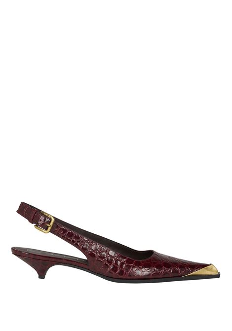 ETRO Sling-Back In Pelle Stampata Bordeaux - ETRO