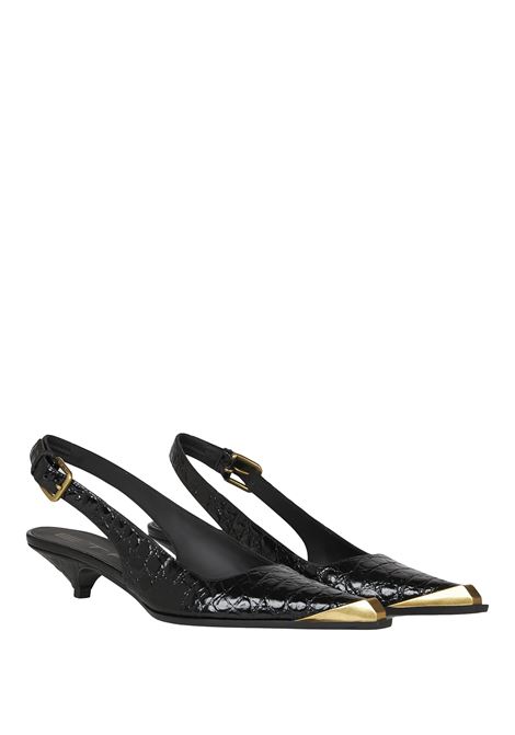 ETRO Sling-Back In Pelle Stampata Nera - ETRO