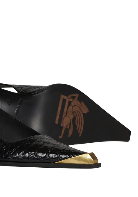 ETRO Sling-Back In Pelle Stampata Nera - ETRO