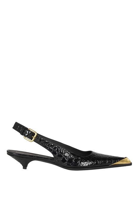 ETRO Sling-Back In Pelle Stampata Nera - ETRO
