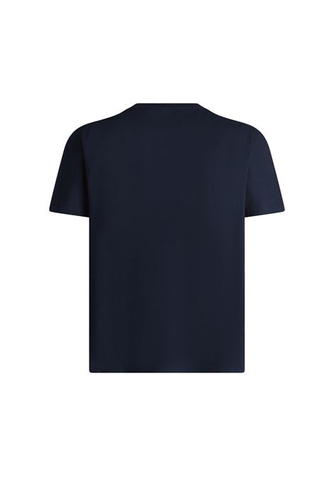 ETRO T-Shirt Blu Navy Con Patch Paisley - ETRO