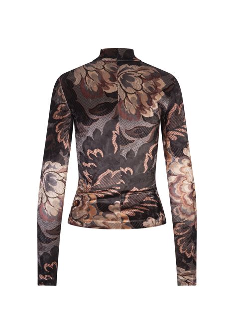 ETRO Top In Ciniglia Stampata Grigio - ETRO