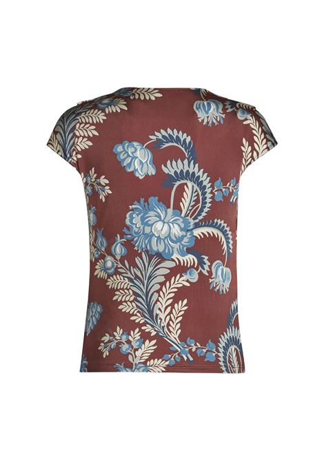 ETRO Top In Jersey Stampato Bordeaux - ETRO