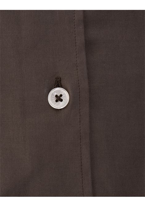 FEDELI Camicia Classica In Popeline Marrone - FEDELI