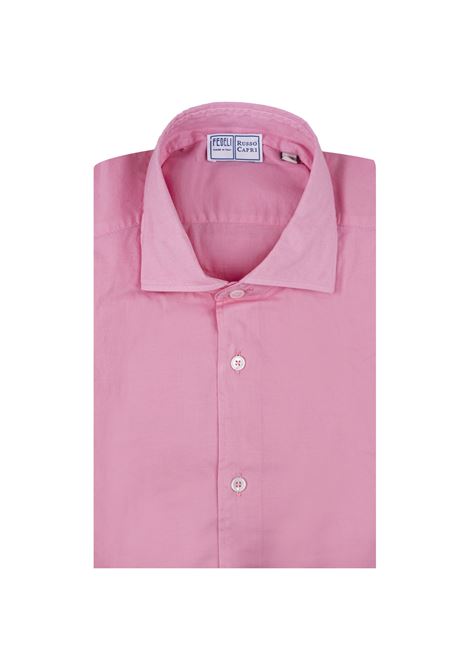 FEDELI Camicia Classica In Popeline Rosa - FEDELI