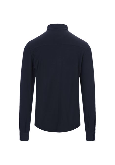 FEDELI Camicia In Cotone Stretch Blu Navy - FEDELI
