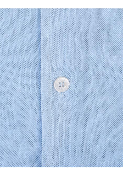 FEDELI Camicia In Piquet Di Cotone Azzurro - FEDELI