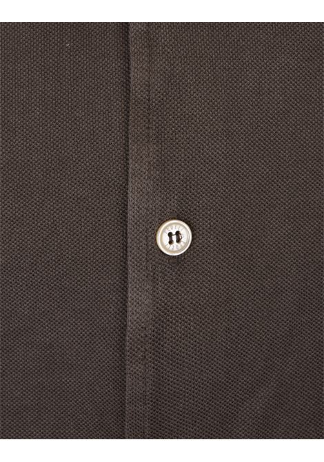 FEDELI Camicia In Piquet Di Cotone Marrone - FEDELI