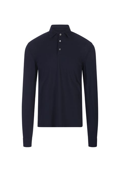 FEDELI Polo a Maniche Lunghe Blu Notte - FEDELI