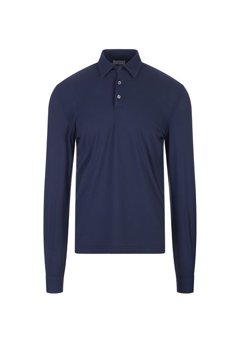 FEDELI Polo a Maniche Lunghe Blu Scuro - FEDELI