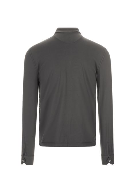 FEDELI Polo A Maniche Lunghe Grigio Scuro - FEDELI