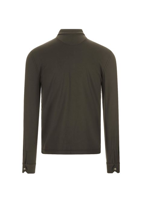 FEDELI Polo A Maniche Lunghe Verde Militare - FEDELI