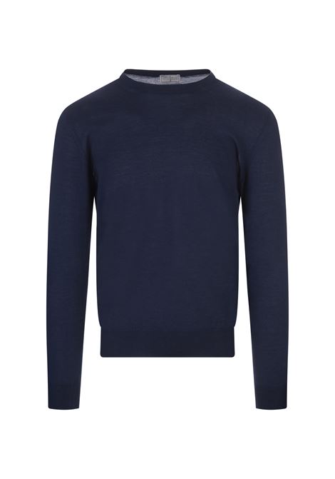 FEDELI Pullover Arg. In Cashmere e Seta Blu - FEDELI