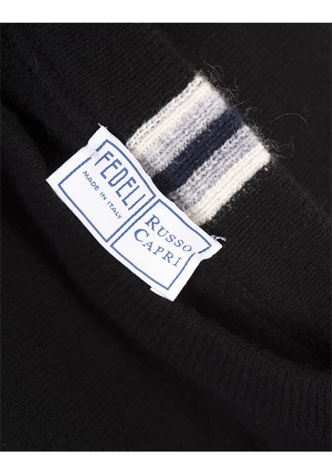 FEDELI Pullover Girocollo In Cashmere Nero - FEDELI
