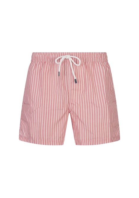 FEDELI Swim Shorts a Righe Bianche e Rosa - FEDELI