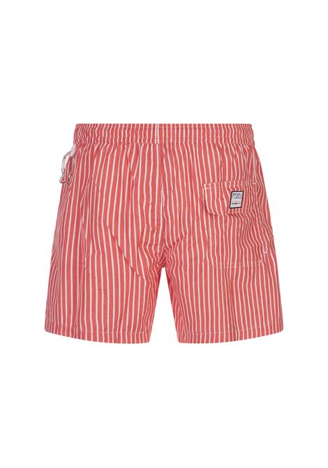 FEDELI Swim Shorts A Righe Bianche E Rosse - FEDELI