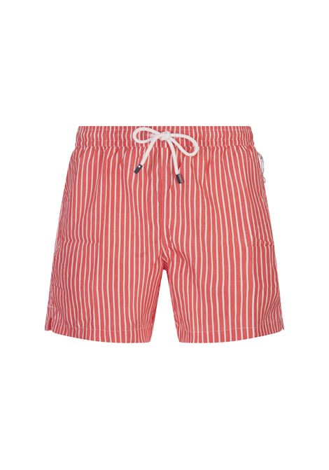 FEDELI Swim Shorts a Righe Bianche e Rosse - FEDELI