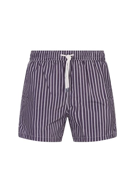 FEDELI Swim Shorts Bordeaux a Righe - FEDELI