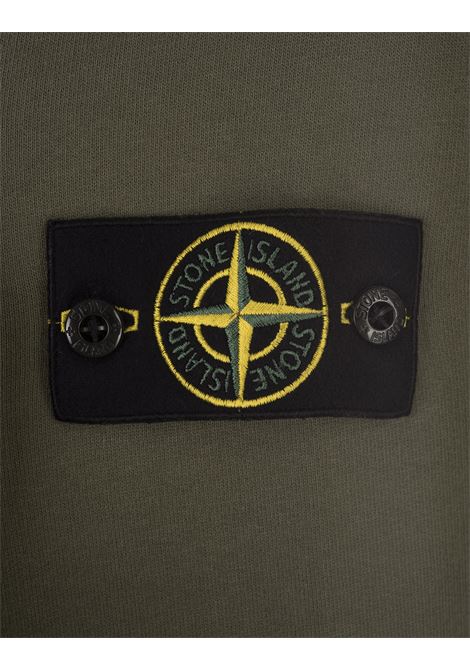 STONE ISLAND Felpa A Girocollo In Cotone Garzato Fango - STONE ISLAND