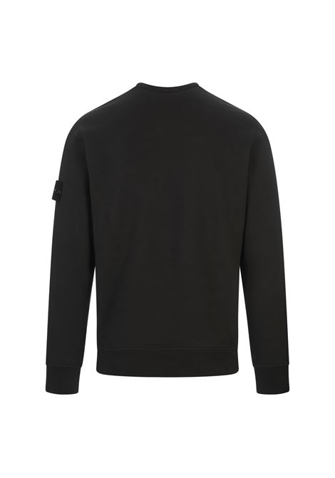 STONE ISLAND Felpa A Girocollo In Cotone Garzato Grigio Piombo - STONE ISLAND