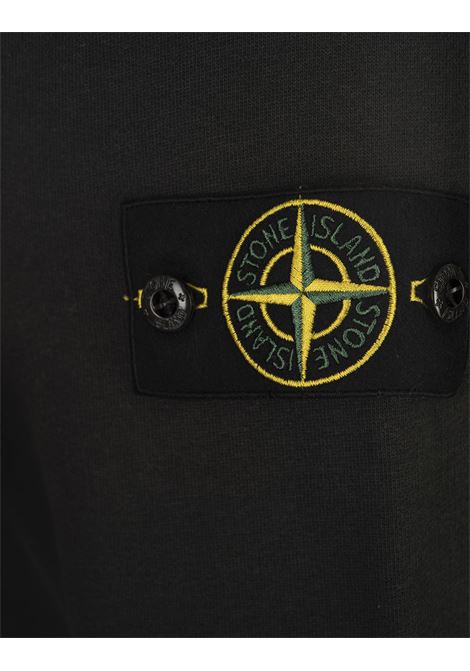 STONE ISLAND Felpa A Girocollo In Cotone Garzato Grigio Piombo - STONE ISLAND