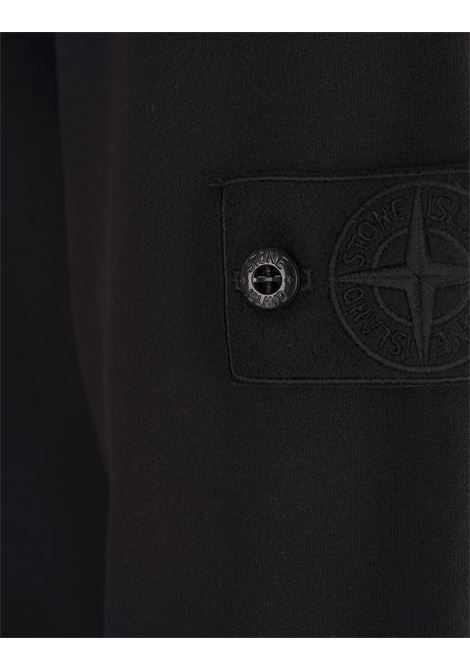 STONE ISLAND Felpa A Girocollo Nera Con Badge Stone Island - STONE ISLAND