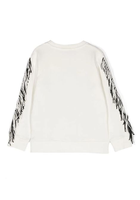 STELLA MCCARTNEY KIDS Felpa Bianca Con Frange E Grafica Stella - STELLA MCCARTNEY KIDS