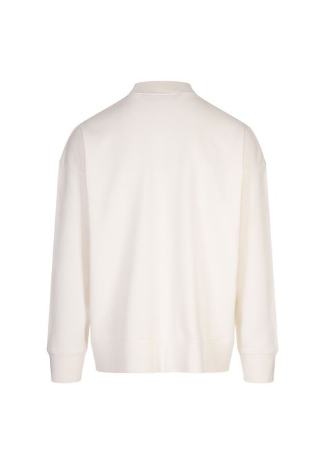 PALM ANGELS Felpa Bianca Con Logo Stampato Sullo Scollo - PALM ANGELS