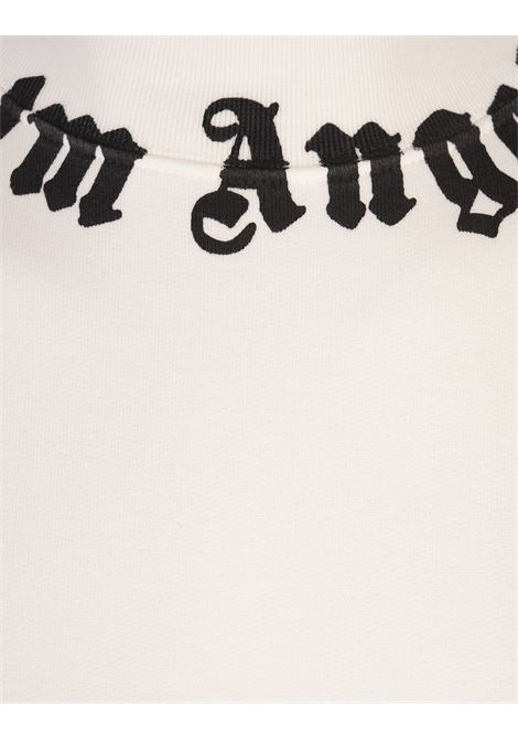 PALM ANGELS Felpa Bianca Con Logo Stampato Sullo Scollo - PALM ANGELS