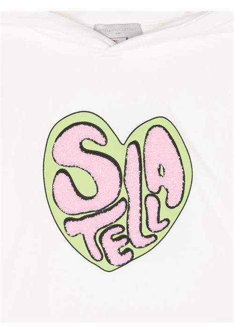 STELLA MCCARTNEY KIDS Felpa Con Cappuccio Bianca Con Grafica Stella Applicata - STELLA MCCARTNEY KIDS