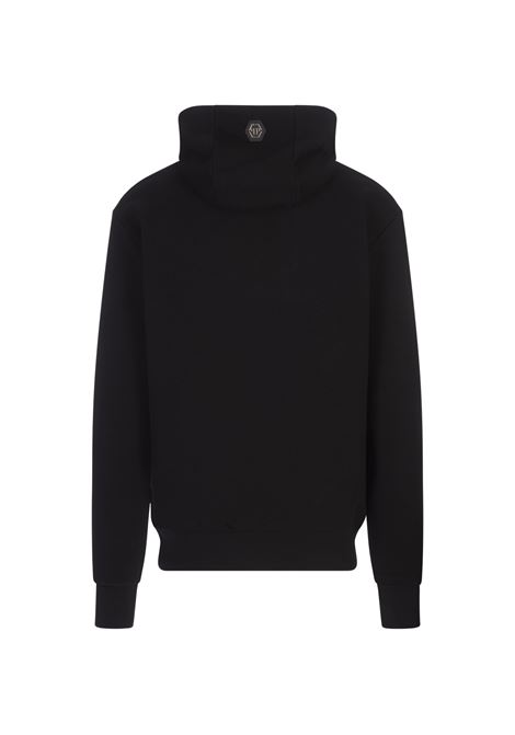 PHILIPP PLEIN Felpa Con Cappuccio College Nera - PHILIPP PLEIN