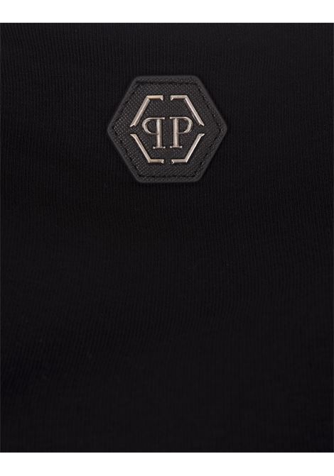 PHILIPP PLEIN Felpa Con Cappuccio College Nera - PHILIPP PLEIN